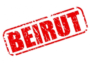 BEIRUT red stamp text on white (Capital of Lebanon)